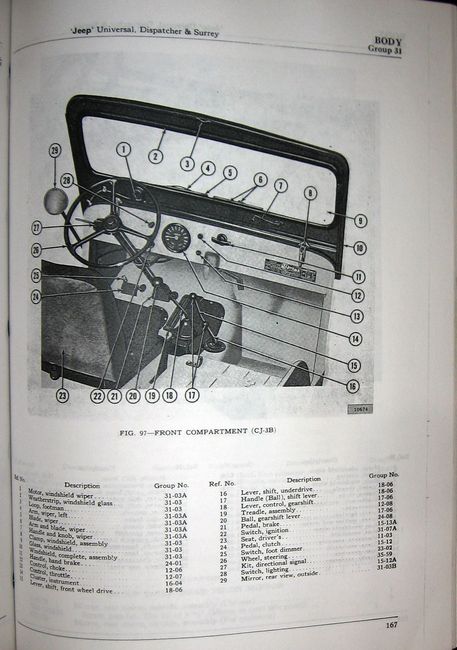 cj3b windshield wipers parts