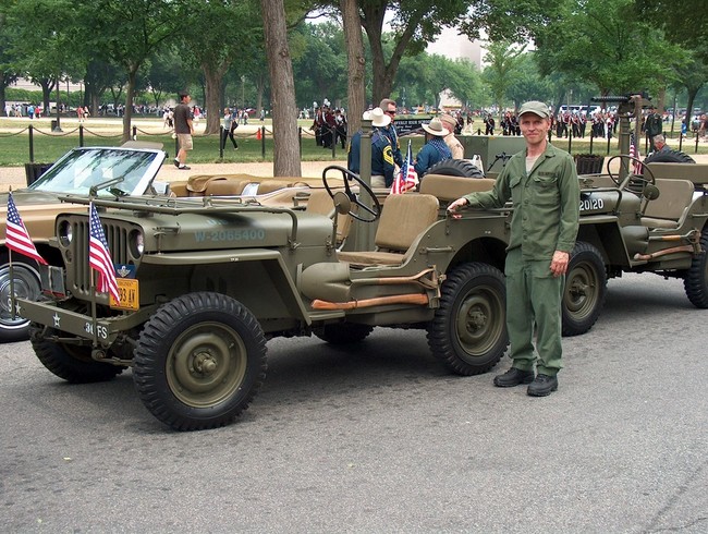 Warren Watt with Bob Shawn's jeep