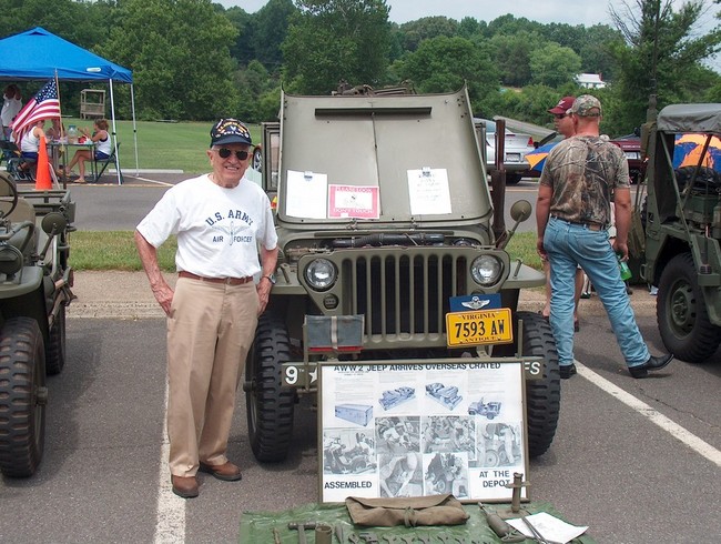 Col. Bob Shawn and WWII jeep