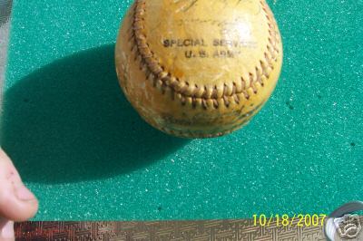 US Army issue baseball with signatures