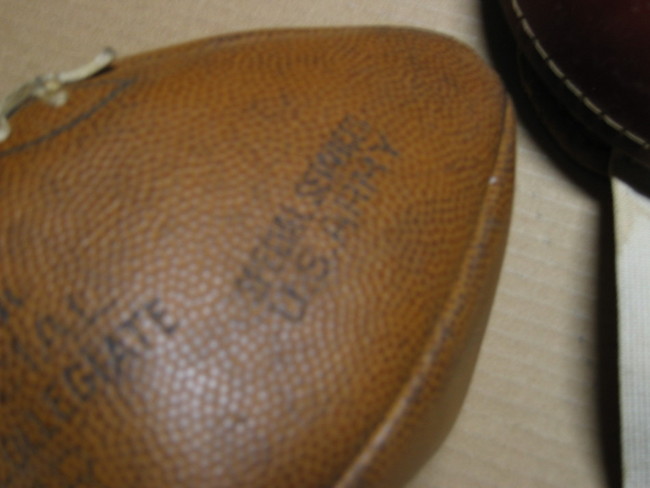 Army issue Special Services football - closeup