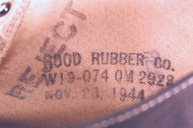 1944 Army issue sneakers - inside markings