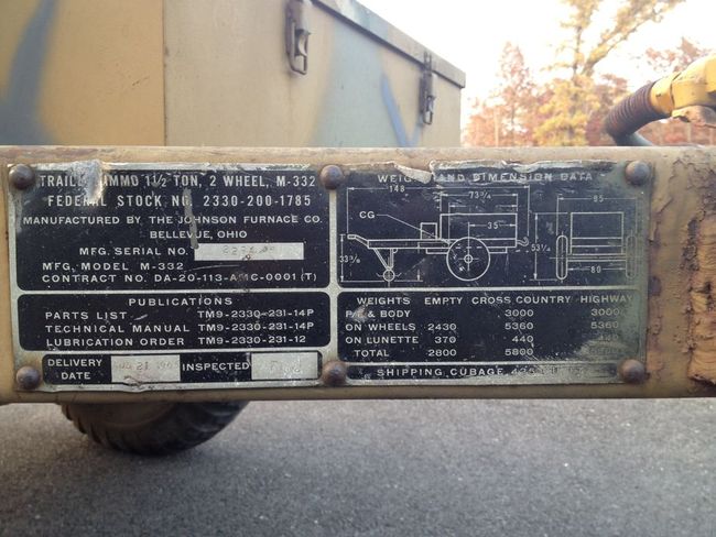 M332 Ammunition Trailer