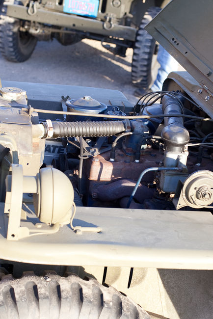 Willys MB engine compartment view