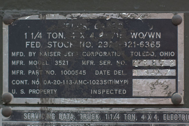 M715 Data Plate