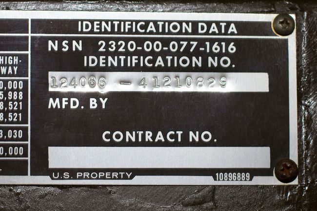 M35A2 data plate