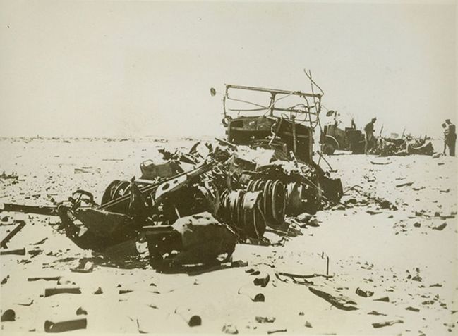 British Column Wrecked by Italians