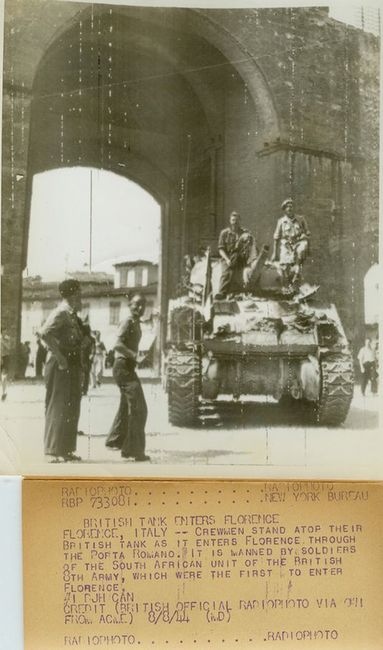 British Tank Enters Florence