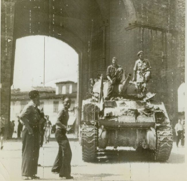 British Tank Enters Florence