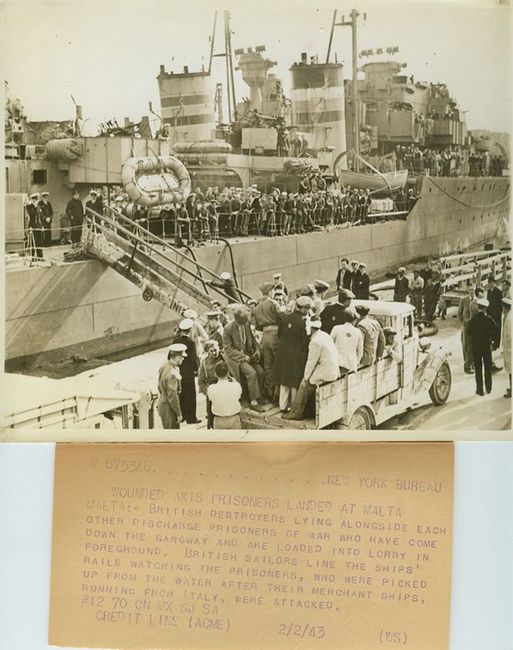 Wounded Axis Prisoners Landed at Malta