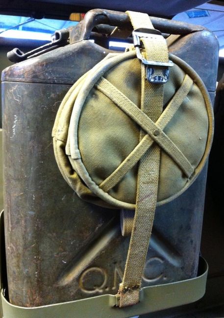 1943 gas can on the Jeep