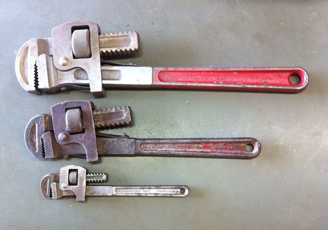 Three Plomb pipe wrenches