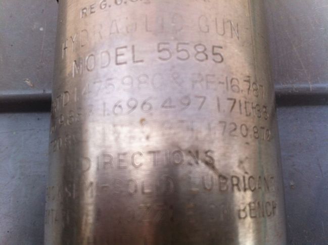 Alemite 5585 Grease Gun markings