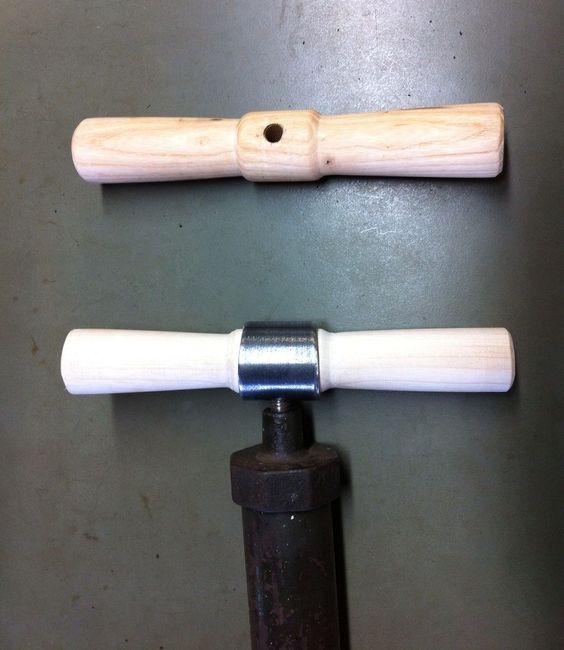 First handle and new handle with collar