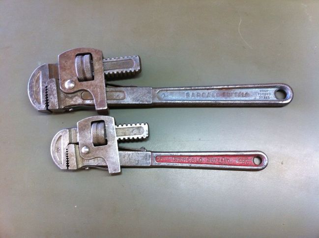 New Barcalo pipe wrench on the top