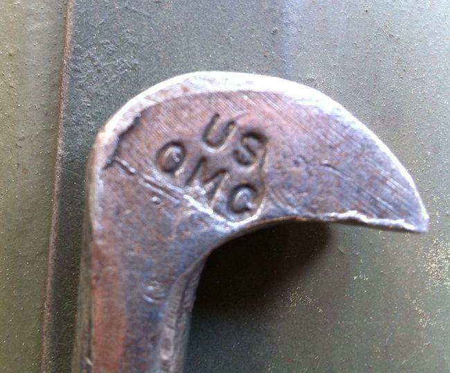 US Quartermaster Corps marking on lady foot pry bar