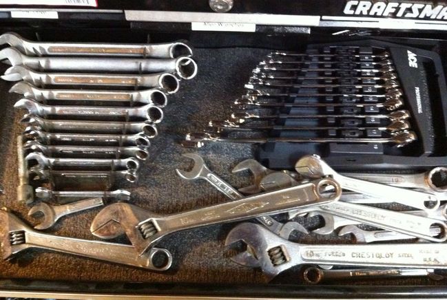 Cabin metric and Crescent wrench drawer