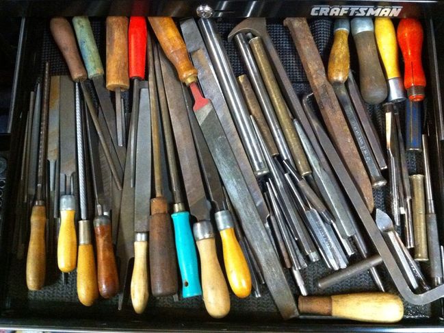 Cabin file, punch and chisel drawer