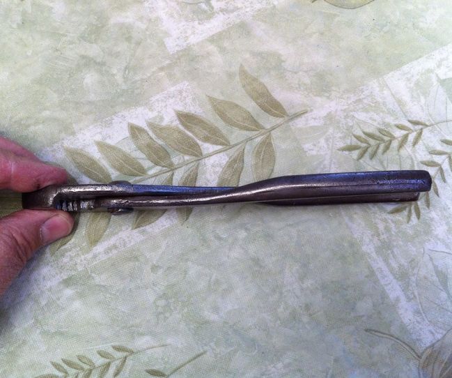 Side view of handle