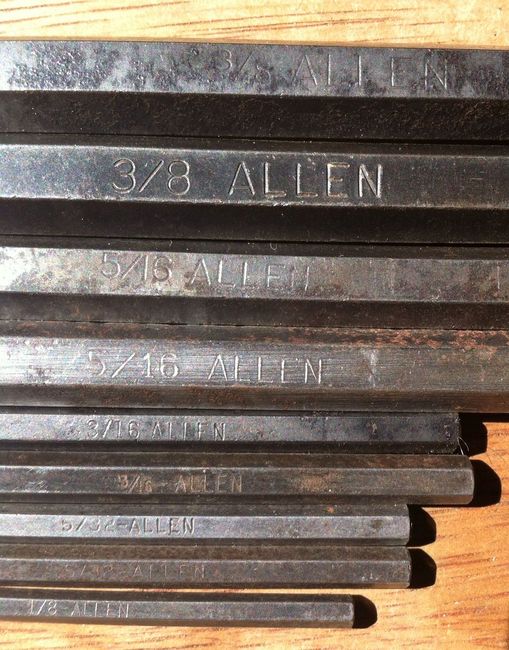 Allen wrench markings