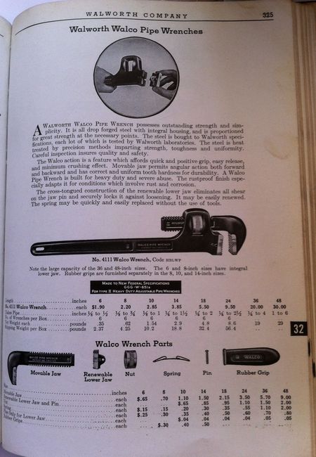 Walco HD pipe wrench page