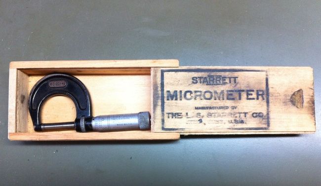 Starrett box with micrometer