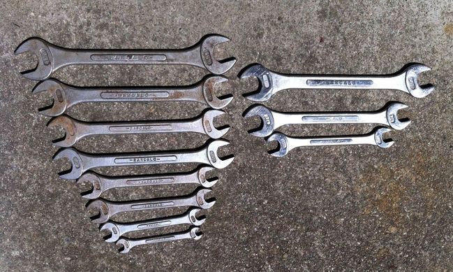 Barcalo DOE wrenches with chrome wrenches added