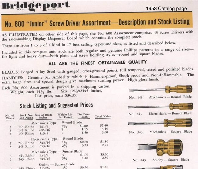 Bridgeport catalog page