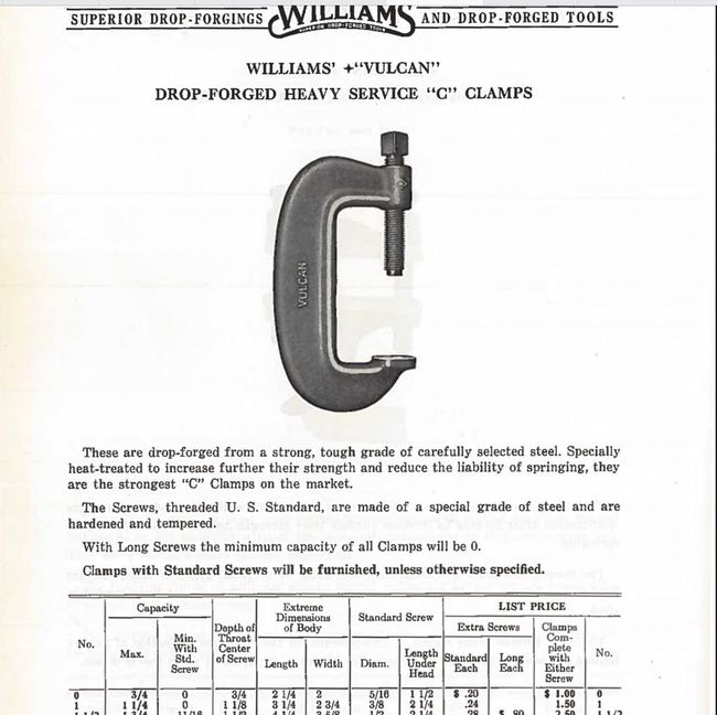 Williams catalog page