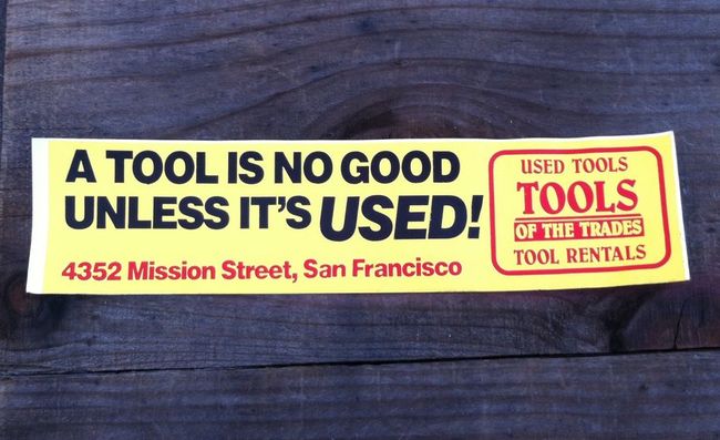 Tool bumper sticker cleaned up