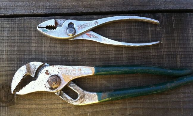 Diamond pliers as found