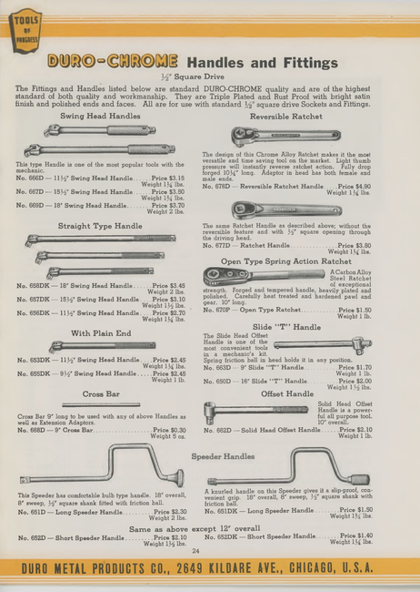 1940 Duro catalog page