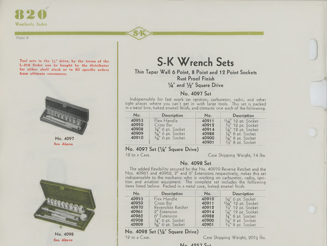 S-K 1943 catalog page