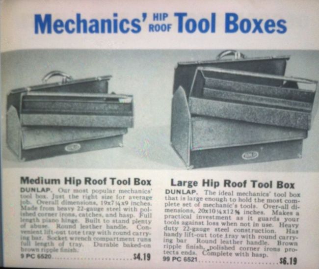 Dunlap toolbox in the '42 catalog