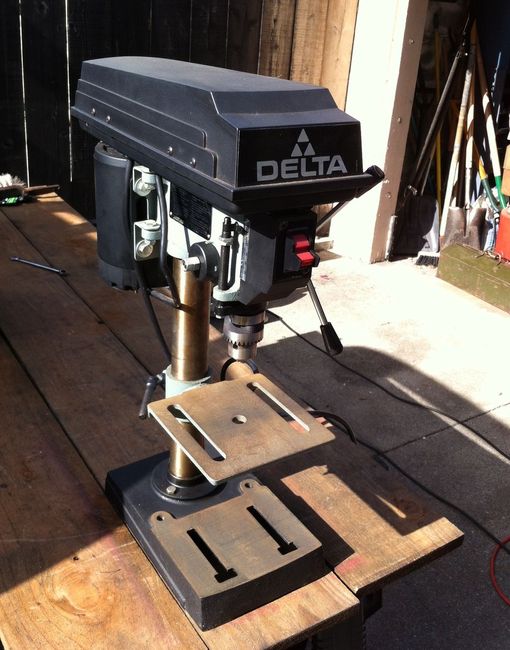 Delta drill press side view