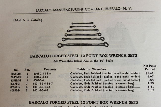 1941 Barcalo price list