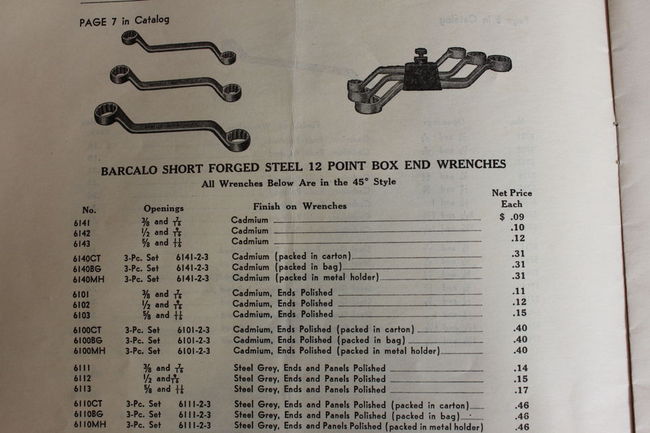 1941 Barcalo price sheet