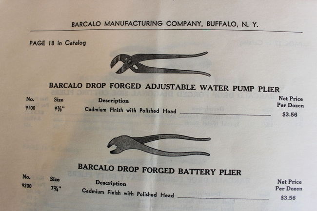 1941 Barcalo price list