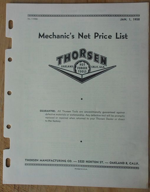 1958 Thorsen Catalog from BK