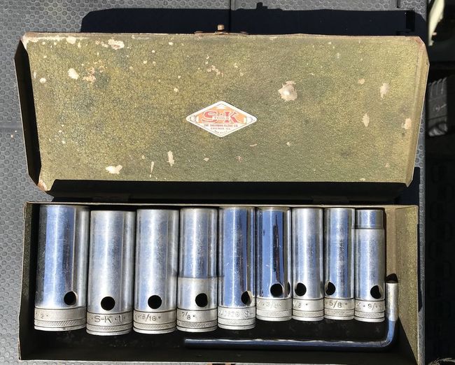 S-K postwar spark plug socket set