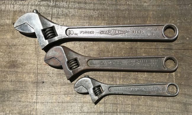 Diamond wartime adjustable wrenches