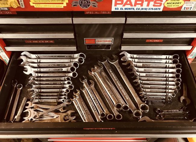 Cabin toolbox metric wrenches