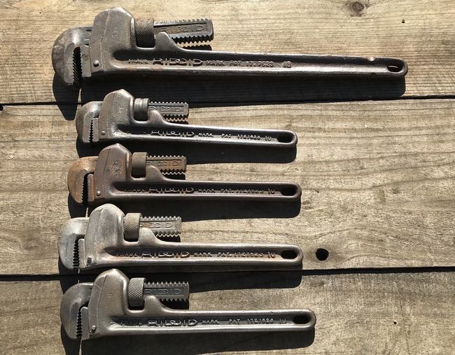 Wartime Ridgid pipe wrenches