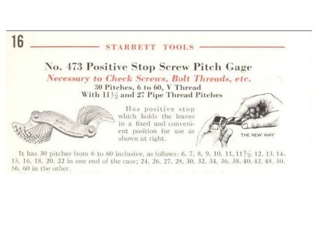 Starrett catalog page