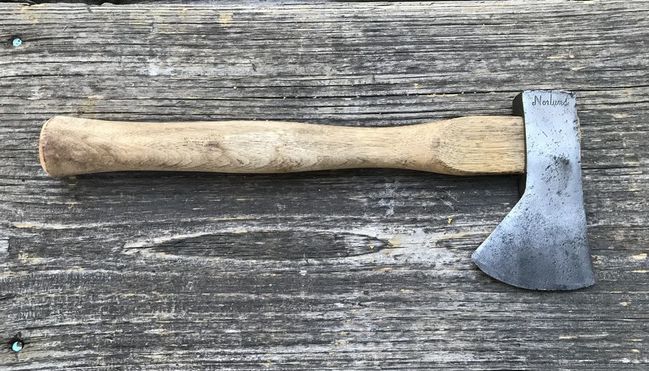 Test fit of hatchet handle