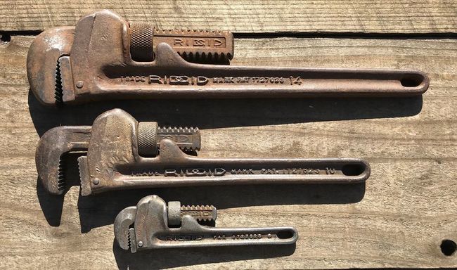 Wartime Ridgid pipe wrenches