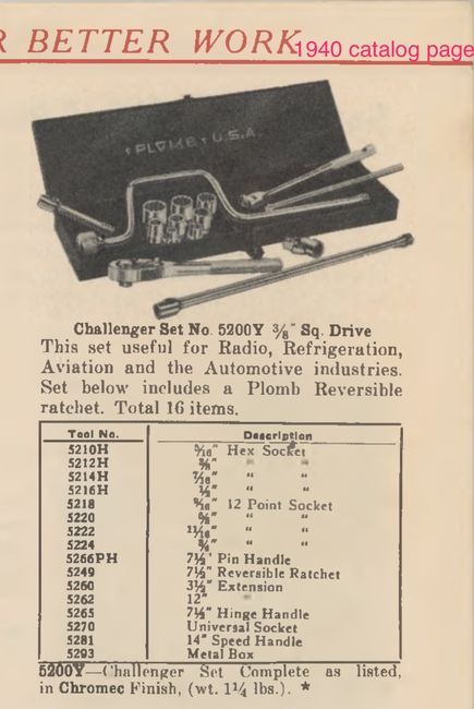 1940 Plomb catalog page