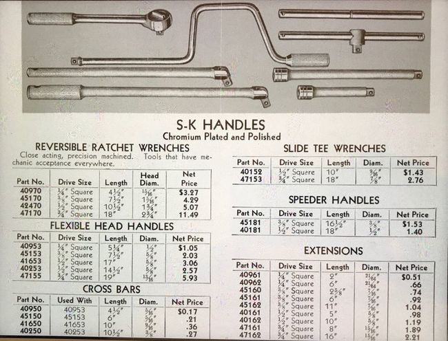 S-K flex handle comparison