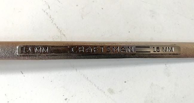 Craftsman metric =V= DBE wrench markings