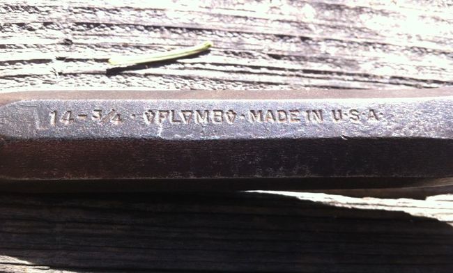 Plomb yarning iron 14-3/4 markings